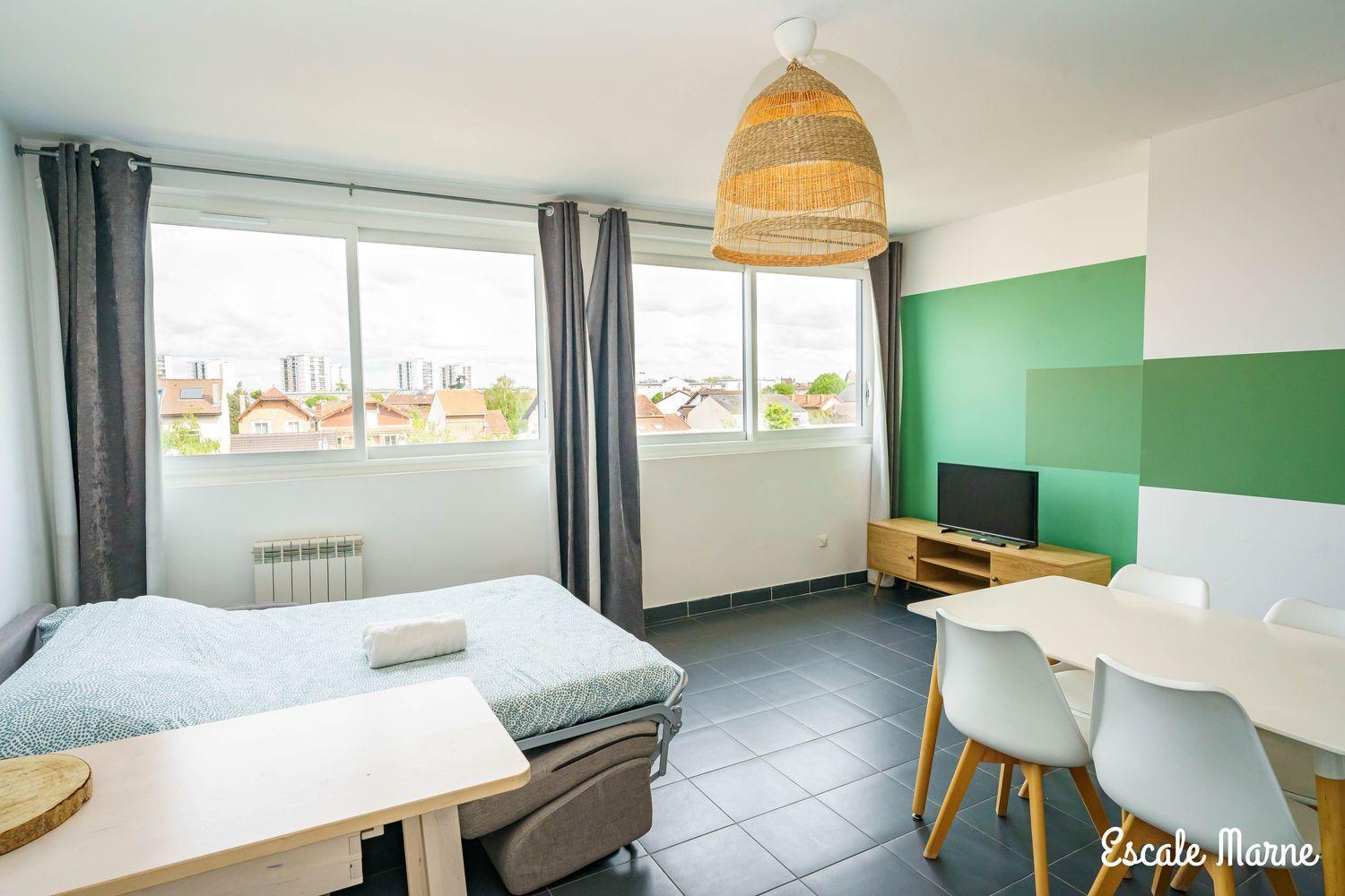 Escale-Marne Fr - 201 - Free Parking - Free Luggage Storage - All Equipped - Linen Included - Washing Machine - Luxury Emma Mattress 160X200 - 10Mn Walk Metro 8 - Rer A - Panoramic View - From 1 To 6 Guests เมซง-อัลฟอร์ ภายนอก รูปภาพ